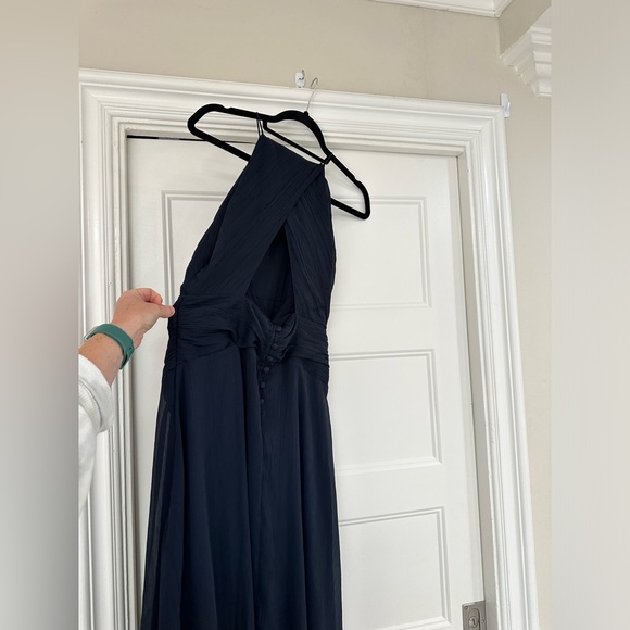 ASOS DESIGN Petite Bridesmaid Pinny maxi dress w/ruched bodice and layered skirt - Picture 3 of 5